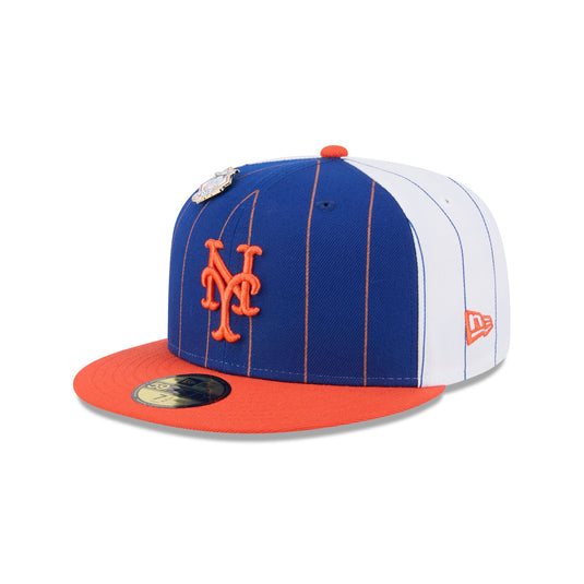 New York Mets Pinstripe League Pin 59FIFTY Fitted Hat - New Era Cap