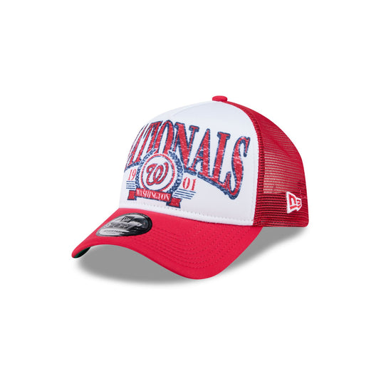 Washington Nationals Distressed 9FORTY A-Frame Trucker Hat - New Era Cap