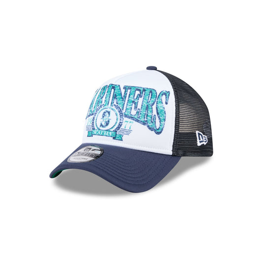 Seattle Mariners Distressed 9FORTY A-Frame Trucker Hat - New Era Cap