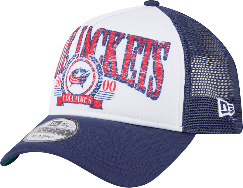 Columbus Blue Jackets Distressed 9FORTY A-Frame Trucker Hat