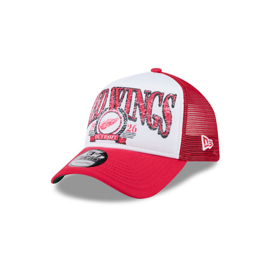 Detroit Red Wings Distressed 9FORTY A-Frame Trucker Hat - New Era Cap