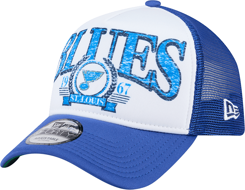 St. Louis Blues Distressed 9FORTY A-Frame Trucker Hat