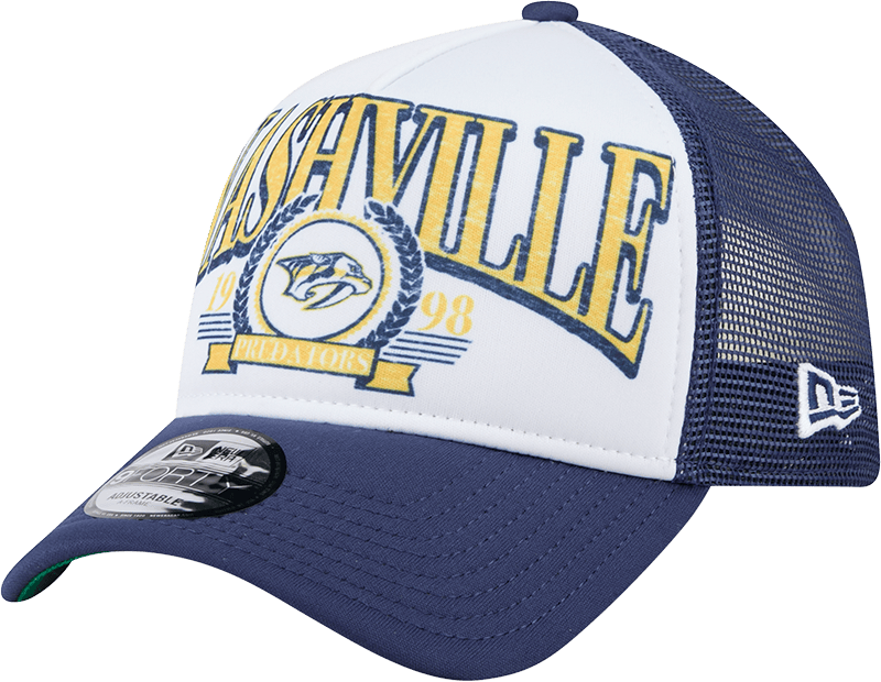 Nashville Predators Distressed 9FORTY A-Frame Trucker Hat