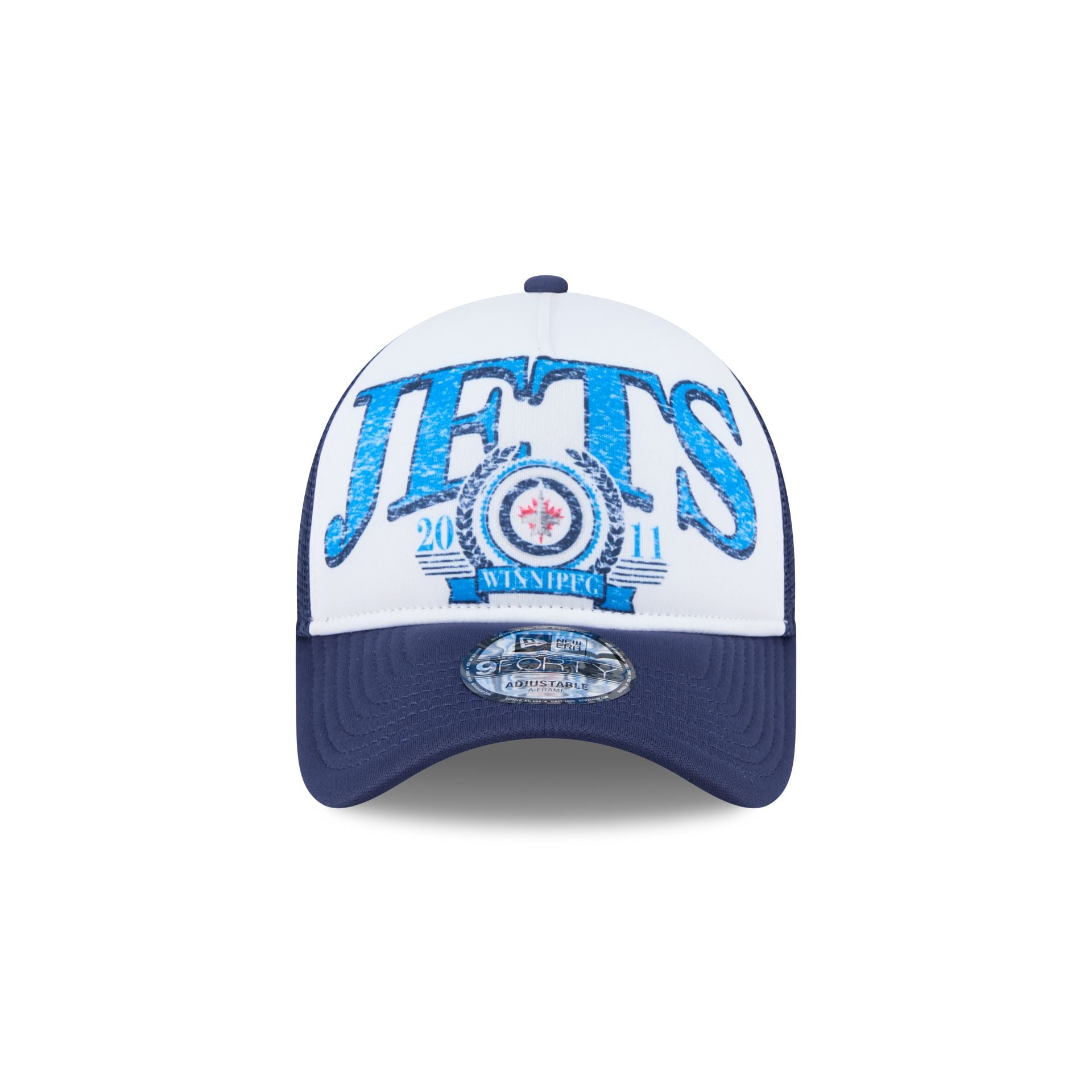 Winnipeg Jets Distressed 9FORTY A-Frame Trucker Hat โ New Era Cap