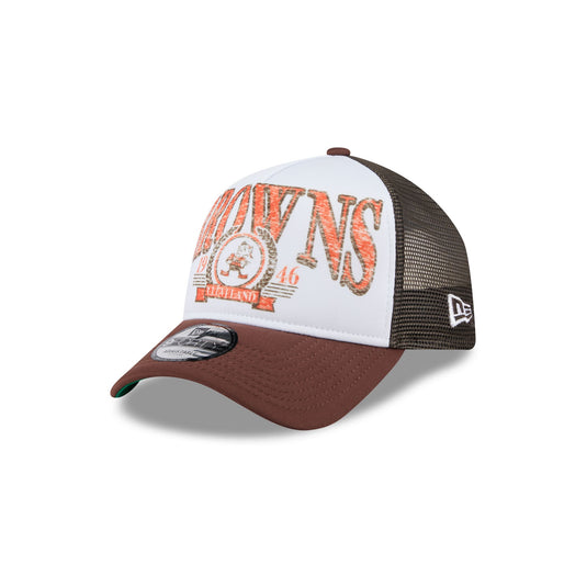 Cleveland Browns Distressed 9FORTY A-Frame Trucker Hat - New Era Cap