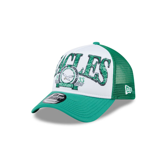 Philadelphia Eagles Distressed 9FORTY A-Frame Trucker Hat - New Era Cap
