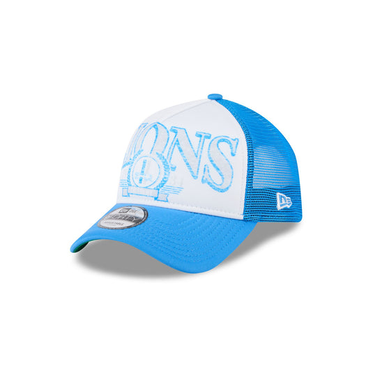 Detroit Lions Distressed 9FORTY A-Frame Trucker Hat - New Era Cap