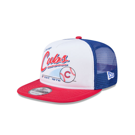 Chicago Cubs Retro Script 9FIFTY A-Frame Trucker Hat - New Era Cap
