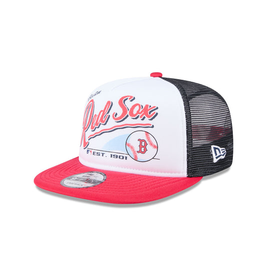 Boston Red Sox Retro Script 9FIFTY A-Frame Trucker Hat - New Era Cap