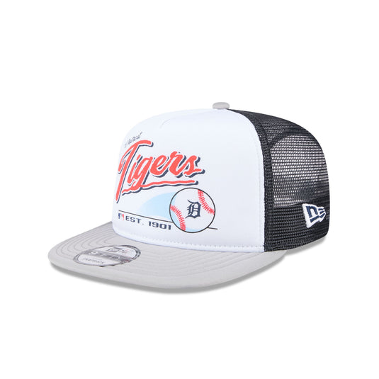 Detroit Tigers Retro Script 9FIFTY A-Frame Trucker Hat - New Era Cap