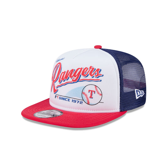 Texas Rangers Retro Script 9FIFTY A-Frame Trucker Hat - New Era Cap