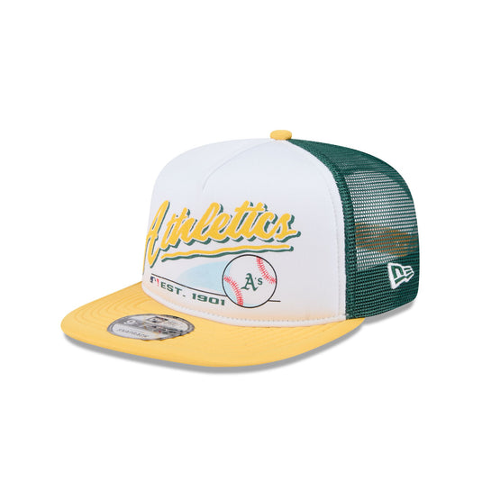 Athletics Retro Script 9FIFTY A-Frame Trucker Hat - New Era Cap