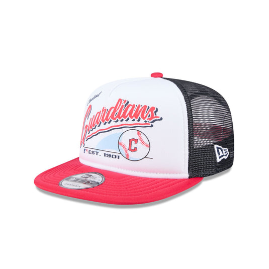 Cleveland Guardians Retro Script 9FIFTY A-Frame Trucker Hat - New Era Cap