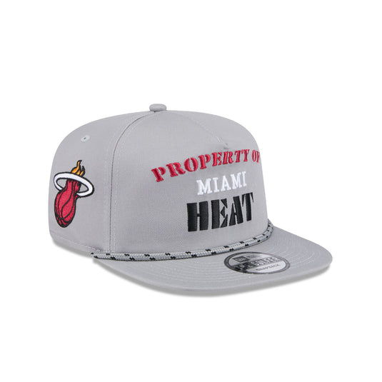 Miami Heat Vintage Gray Rope Golfer Hat - New Era Cap