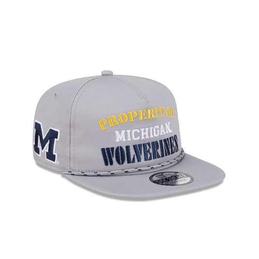 Michigan Wolverines Vintage Gray Rope Golfer Hat - New Era Cap