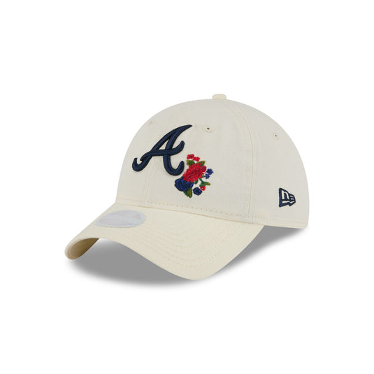 Atlanta Braves Women's Floral Stitch 9TWENTY Adjustable Hat - New Era Cap