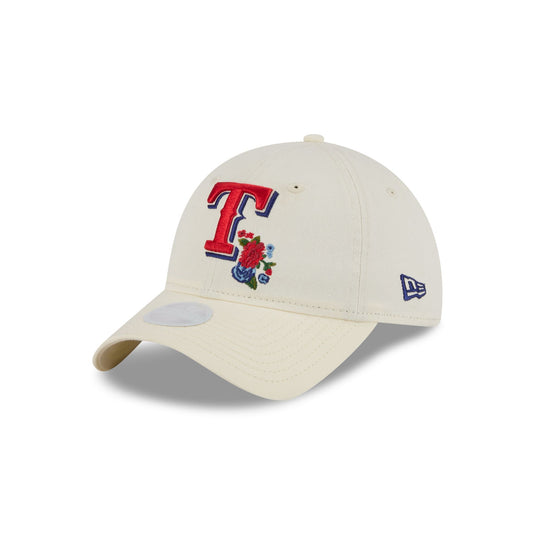 Texas Rangers Women's Floral Stitch 9TWENTY Adjustable Hat - New Era Cap