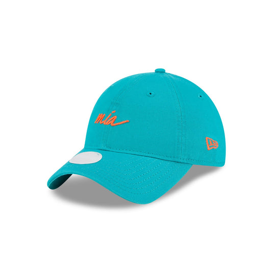 Miami Dolphins Women's Script 9TWENTY Adjustable Hat - New Era Cap