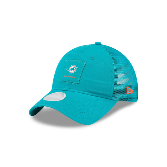 Miami Dolphins Women's Square Stitch 9TWENTY Trucker Hat - New Era Cap