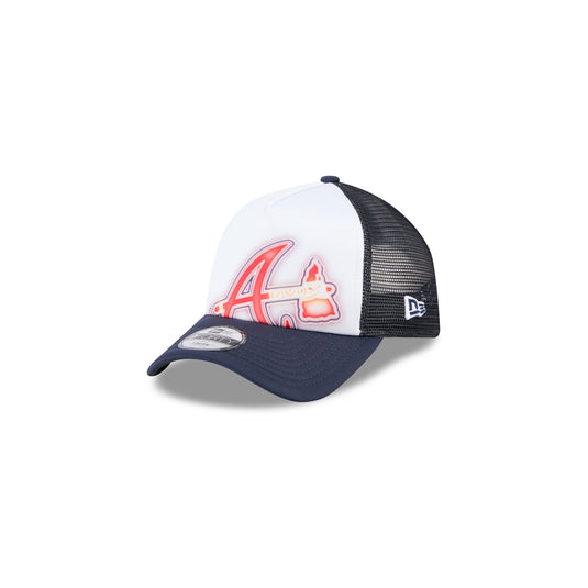 Atlanta Braves Kids Painted 9FORTY A-Frame Trucker Hat - New Era Cap