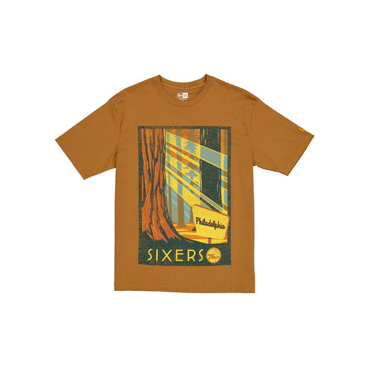 Philadelphia 76ers 2025 All-Star Game Victory Grove Light Bronze T-Shirt - New Era Cap