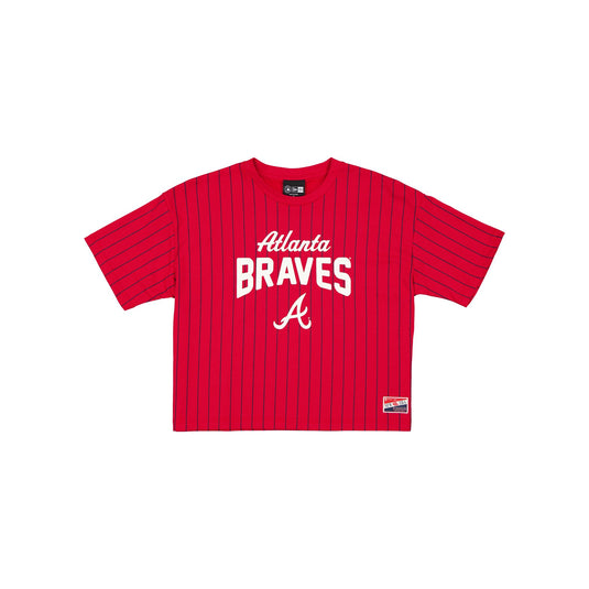 Atlanta Braves Throwback Pinstripe Women's T-Shirt - New Era Cap