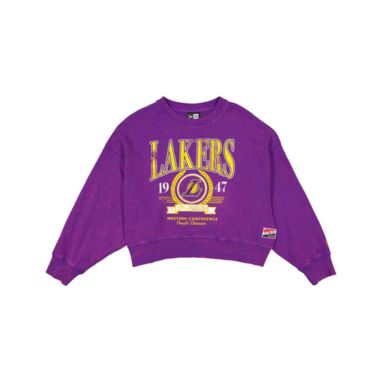 Los Angeles Lakers Throwback Women's Crewneck - New Era Cap