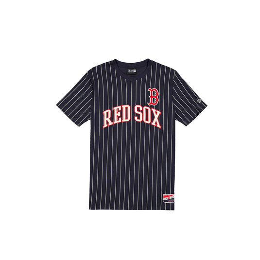 Boston Red Sox Throwback Pinstripe Wordmark T-Shirt - New Era Cap