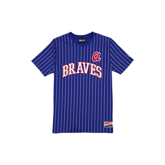 Atlanta Braves Throwback Pinstripe Wordmark T-Shirt - New Era Cap