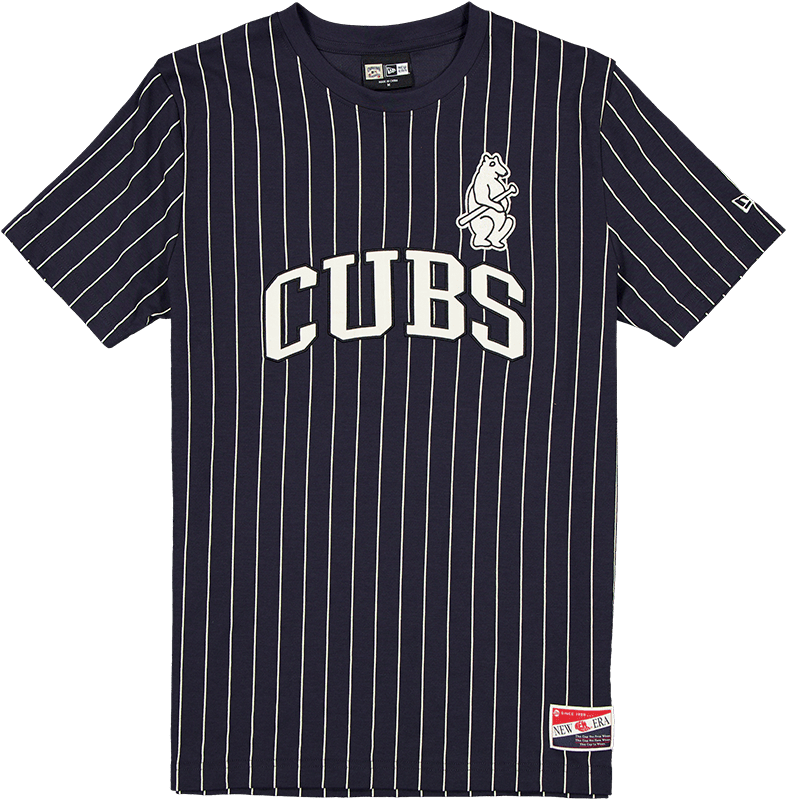 Chicago Cubs Throwback Pinstripe Wordmark T-Shirt