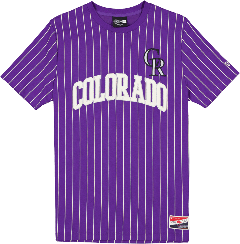 Colorado Rockies Throwback Pinstripe Wordmark T-Shirt