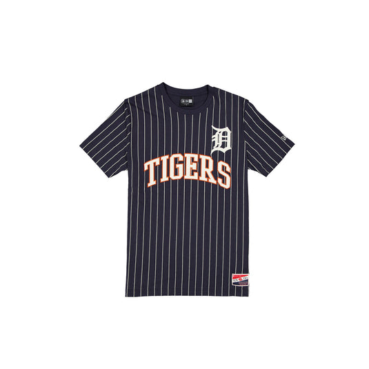 Detroit Tigers Throwback Pinstripe Wordmark T-Shirt - New Era Cap