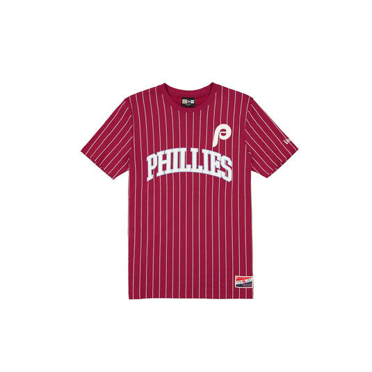 Philadelphia Phillies Throwback Pinstripe Wordmark T-Shirt - New Era Cap