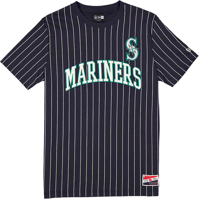 Seattle Mariners Throwback Pinstripe Wordmark T-Shirt