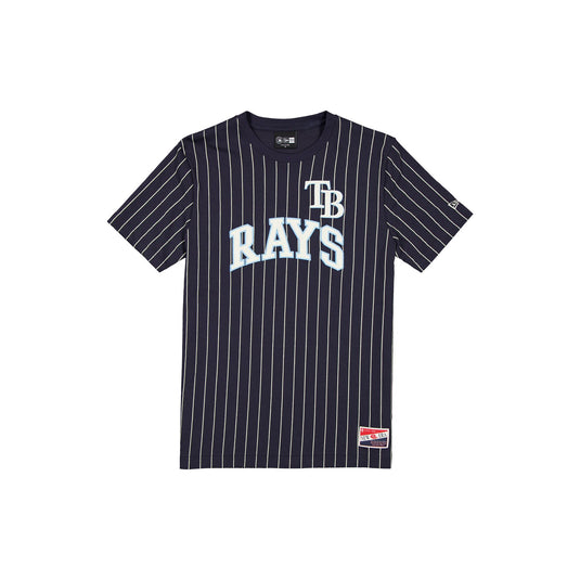 Tampa Bay Rays Throwback Pinstripe Wordmark T-Shirt - New Era Cap