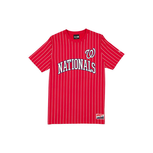 Washington Nationals Throwback Pinstripe Wordmark T-Shirt - New Era Cap