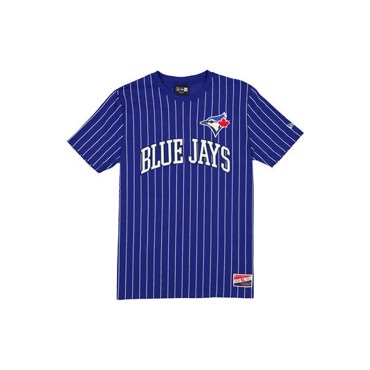 Toronto Blue Jays Throwback Pinstripe Wordmark T-Shirt - New Era Cap