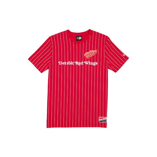 Detroit Red Wings Throwback Pinstripe Wordmark T-Shirt - New Era Cap
