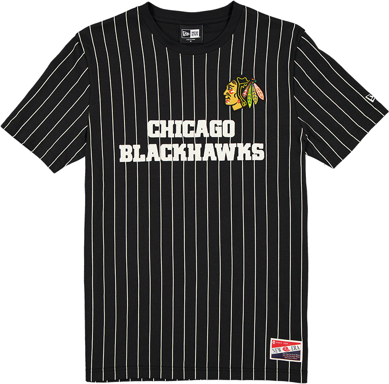 Chicago Blackhawks Throwback Pinstripe Wordmark T-Shirt