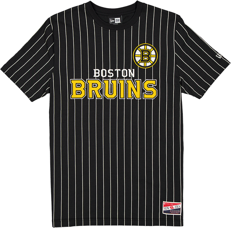 Boston Bruins Throwback Pinstripe Wordmark T-Shirt