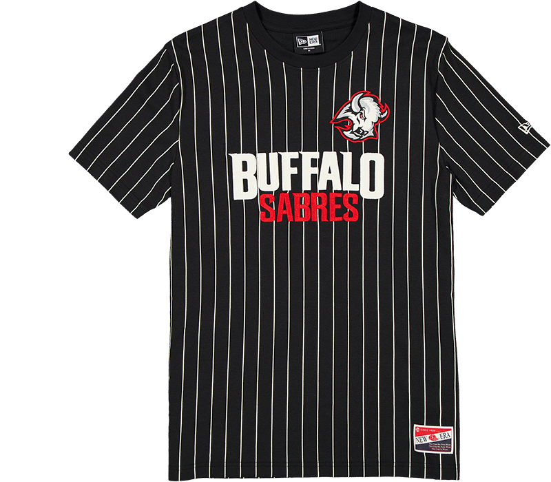 Buffalo Sabres Alternate Throwback Pinstripe Wordmark T-Shirt