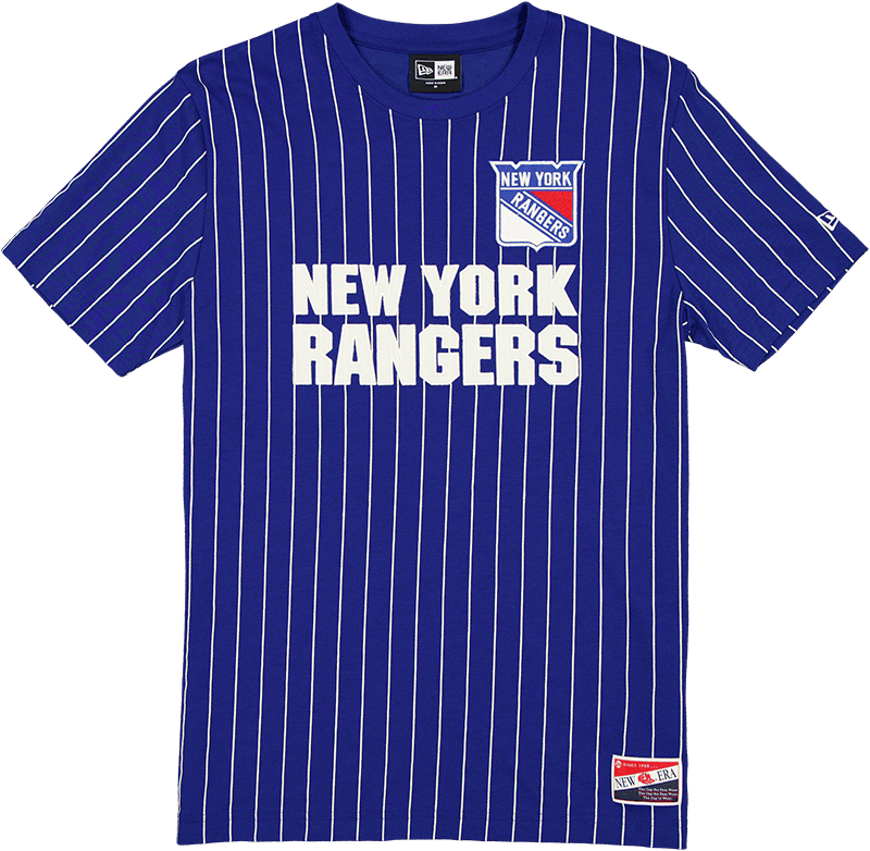 New York Rangers Throwback Pinstripe Wordmark T-Shirt