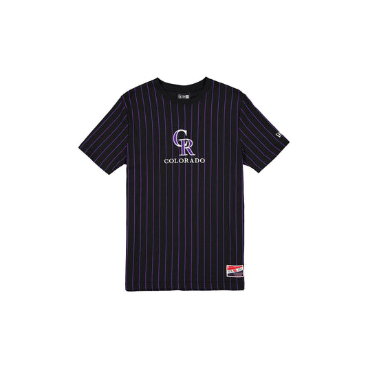 Colorado Rockies Throwback Pinstripe T-Shirt - New Era Cap