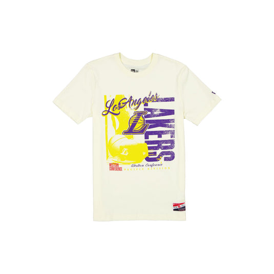 Los Angeles Lakers Throwback White T-Shirt - New Era Cap