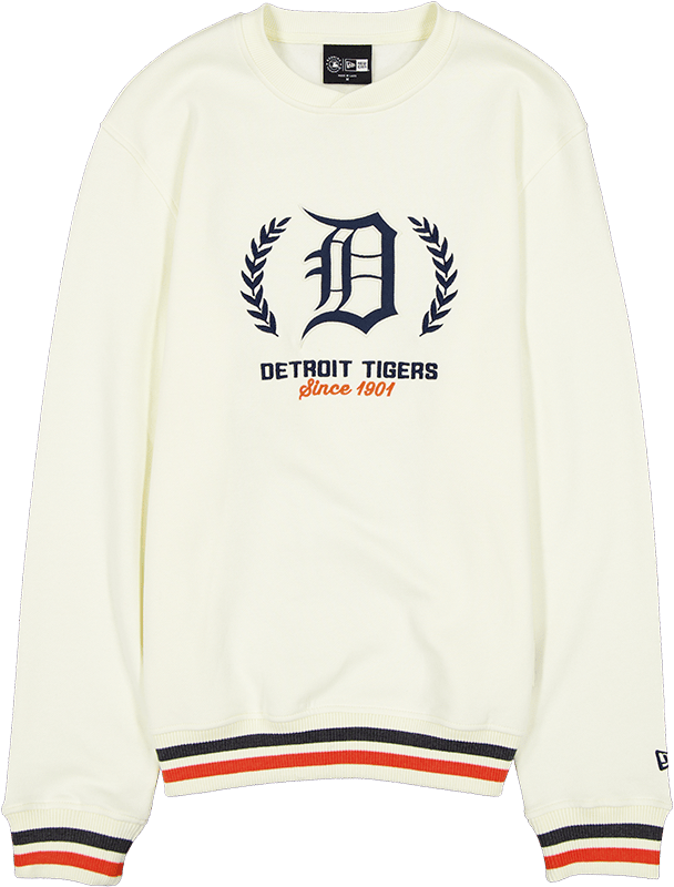 Detroit Tigers Throwback Chrome White Crewneck