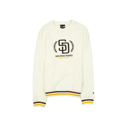 San Diego Padres Throwback Chrome White Crewneck - New Era Cap