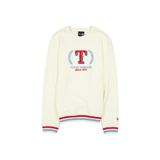 Texas Rangers Throwback Chrome White Crewneck - New Era Cap