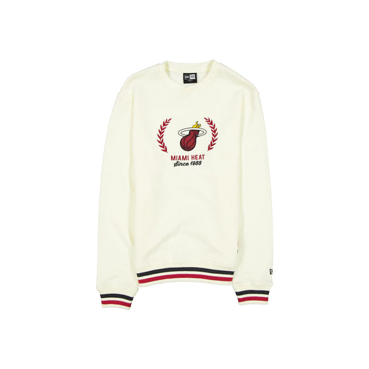 Miami Heat Throwback Chrome White Crewneck - New Era Cap