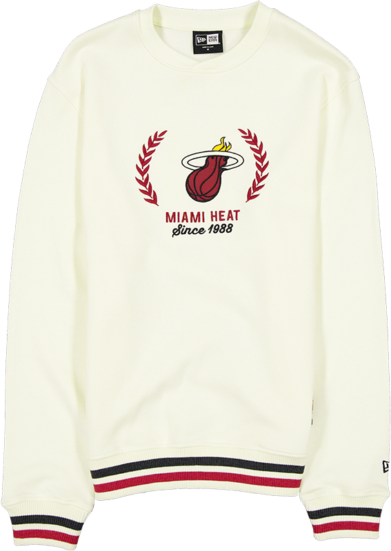 Miami Heat Throwback Chrome White Crewneck