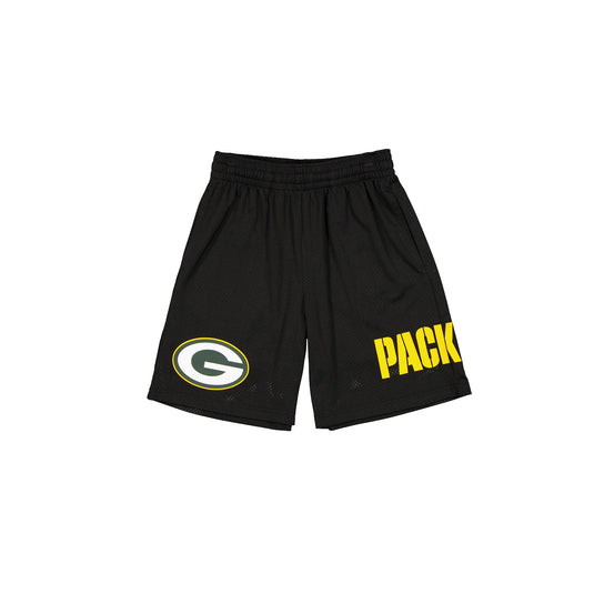 Green Bay Packers Mesh Black Shorts - New Era Cap